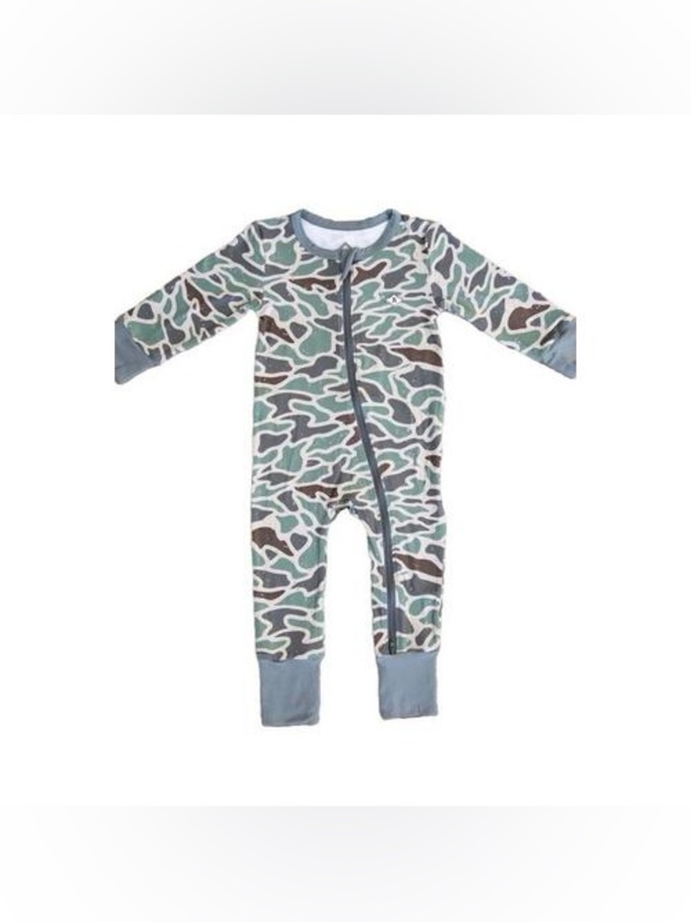 Baby BURLEBO | Full Zip Convertible Pajamas in Retro Duck Camo